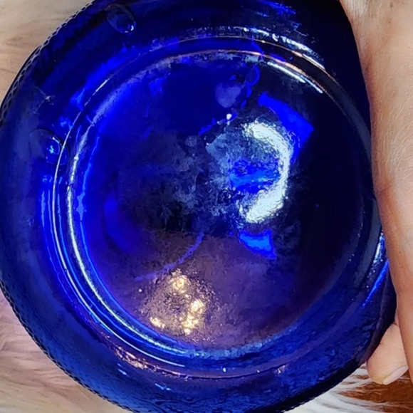 Blue‎ Depression Glass Embossed Jar - Picture 12 of 12